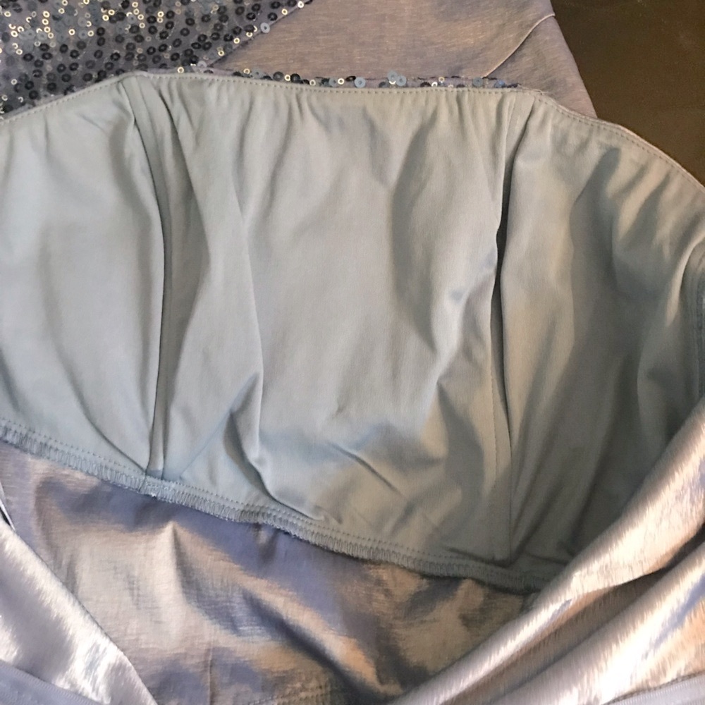 TEEZE ME Iridescent Taffeta & Sequins Strapless Dress - Picture 8 of 11